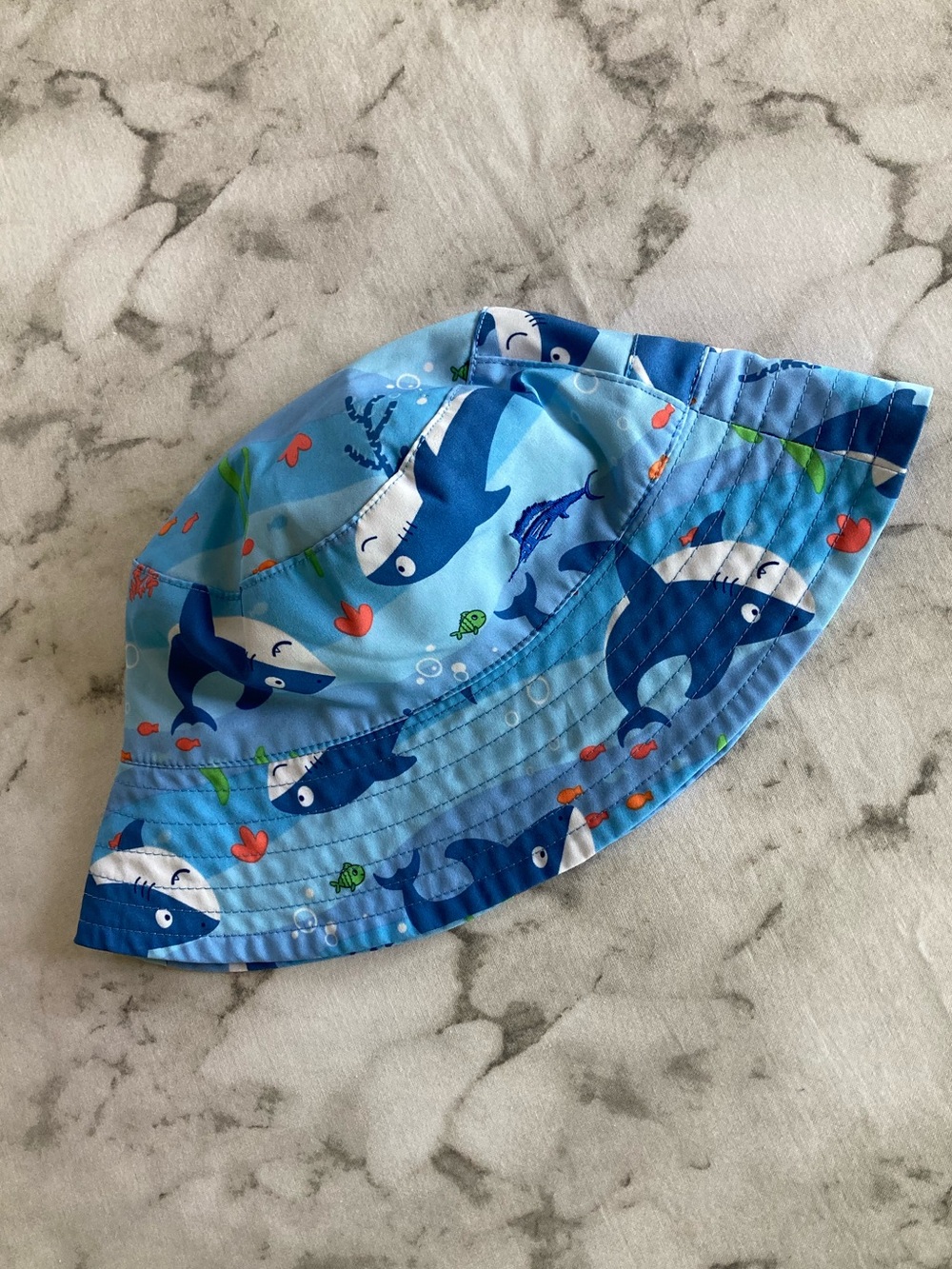 Tommy Bahama Blue Shark Print Kids Bucket sun Hat